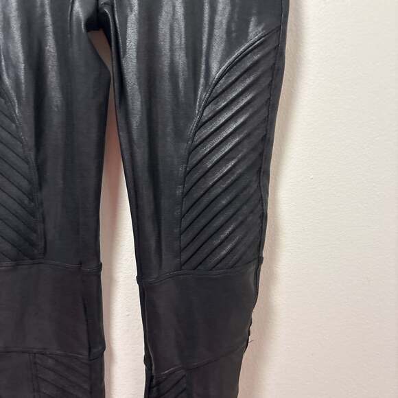 SPANX Women's Faux Leather Moto Leggings - Picture 3 of 5
